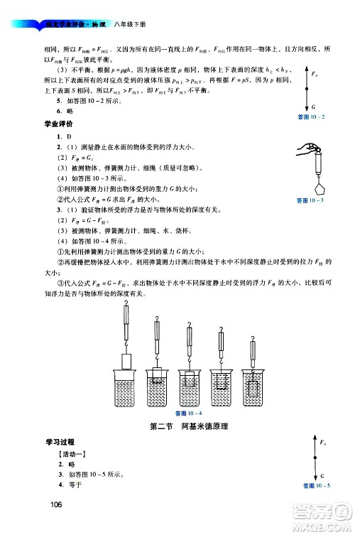 广州出版社2021阳光学业评价物理八年级下册人教版答案 广州出版社2021阳光学业评价物理八年级下册人教版答案