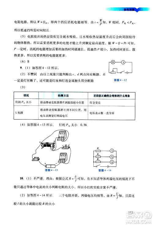 广州出版社2021阳光学业评价物理九年级下册人教版答案