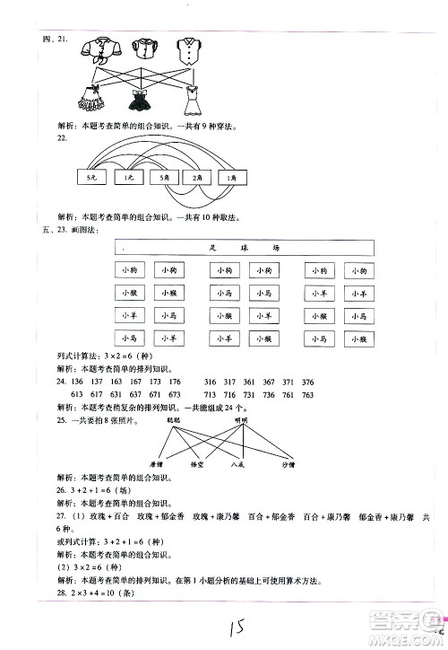 云南教育出版社2021小学能力监测标准卷数学三年级下册人教版答案
