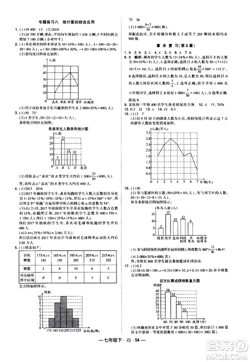 宁夏人民教育出版社2021学霸题中题数学七年级下册浙教版答案