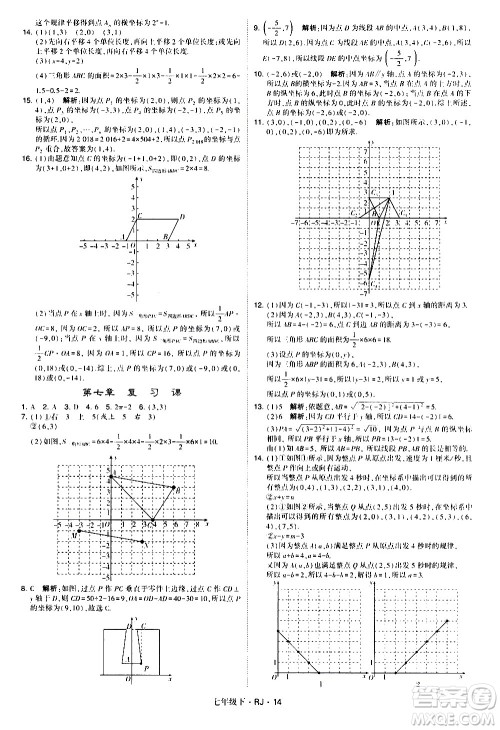 甘肃少年儿童出版社2021学霸题中题数学七年级下册人教版答案