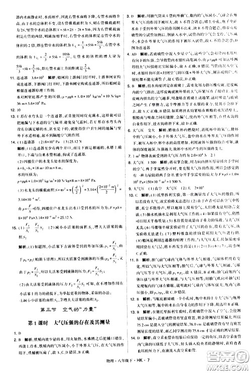 甘肃少年儿童出版社2021学霸题中题物理八年级下册沪科版答案 甘肃少年儿童出版社2021学霸题中题物理八年级下册沪科版答案