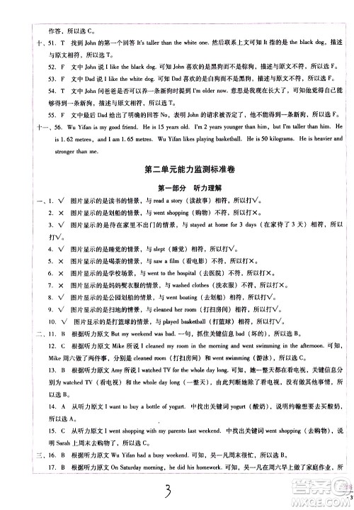 云南教育出版社2021小学能力监测标准卷英语六年级下册人教版答案 云南教育出版社2021小学能力监测标准卷英语六年级下册人教版答案