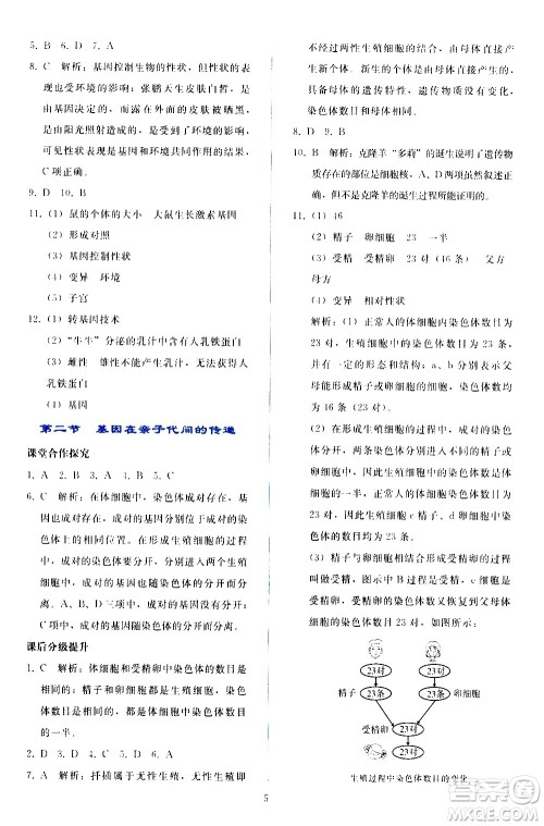 人民教育出版社2021同步轻松练习生物学八年级下册人教版答案 人民教育出版社2021同步轻松练习生物学八年级下册人教版答案