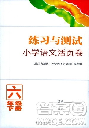 译林出版社2021练习与测试小学语文活页卷六年级下册人教版答案