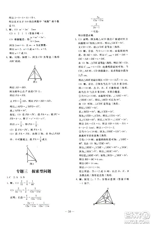 人民教育出版社2021同步轻松练习数学九年级总复习人教版答案 人民教育出版社2021同步轻松练习数学九年级总复习人教版答案
