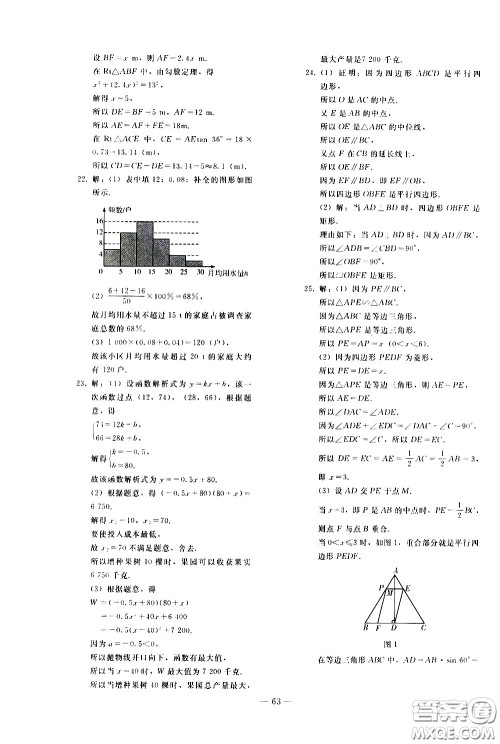 人民教育出版社2021同步轻松练习数学九年级总复习人教版答案 人民教育出版社2021同步轻松练习数学九年级总复习人教版答案