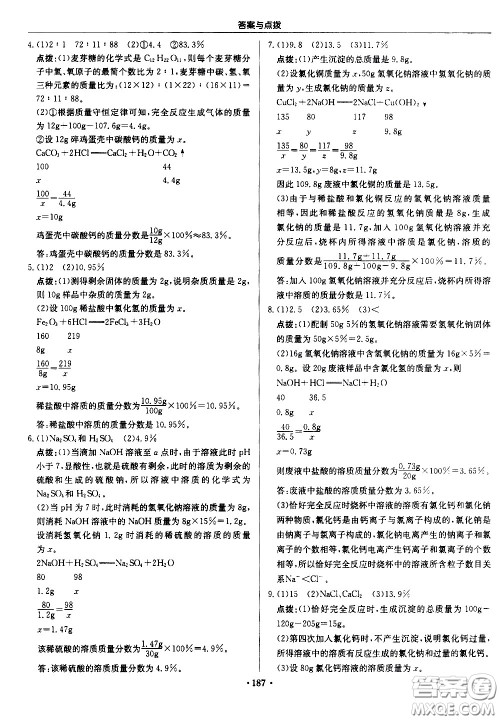 龙门书局2021启东中学作业本九年级化学下册R人教版答案