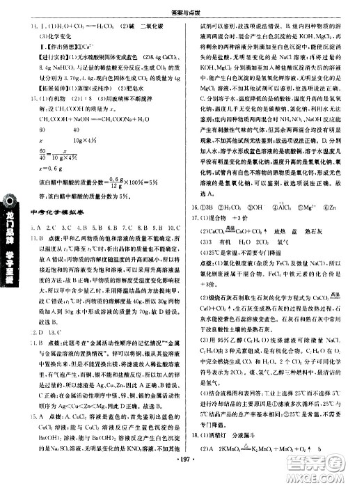 龙门书局2021启东中学作业本九年级化学下册R人教版答案