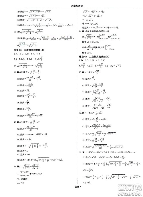 龙门书局2021启东中学作业本八年级数学下册JS苏教版答案