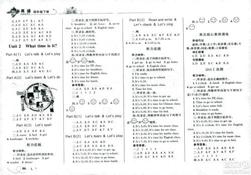 现代教育出版社2021小超人作业本英语四年级下册RJPEP人教版答案