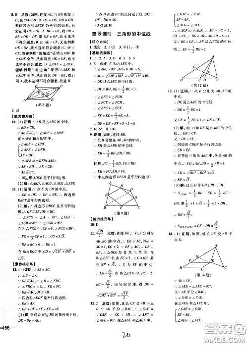 吉林教育出版社2021点拨训练八年级数学下HK沪科版安徽适用答案