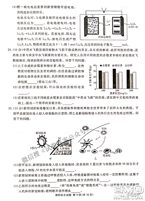南宁市2021届高中毕业班第一次适应性测试理科综合试卷及答案 南宁市2021届高中毕业班第一次适应性测试理科综合试卷及答案