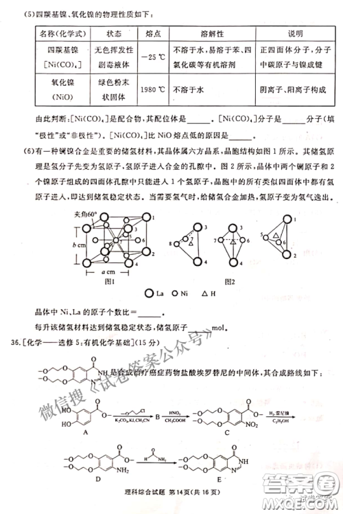 南宁市2021届高中毕业班第一次适应性测试理科综合试卷及答案 南宁市2021届高中毕业班第一次适应性测试理科综合试卷及答案