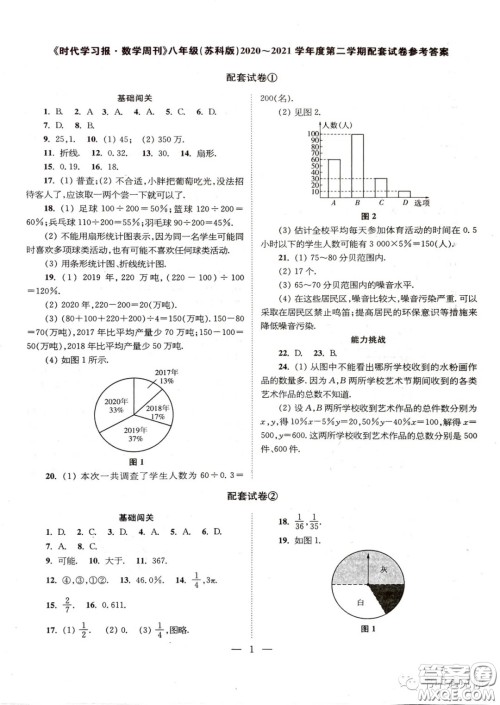 2021时代学习报数学周刊八年级下册配套试卷苏科版答案