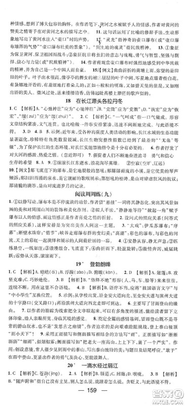 阳光出版社2021精英新课堂八年级语文下册人教版答案