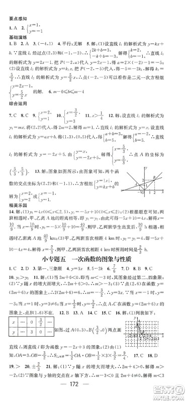 阳光出版社2021精英新课堂八年级数学下册人教版答案