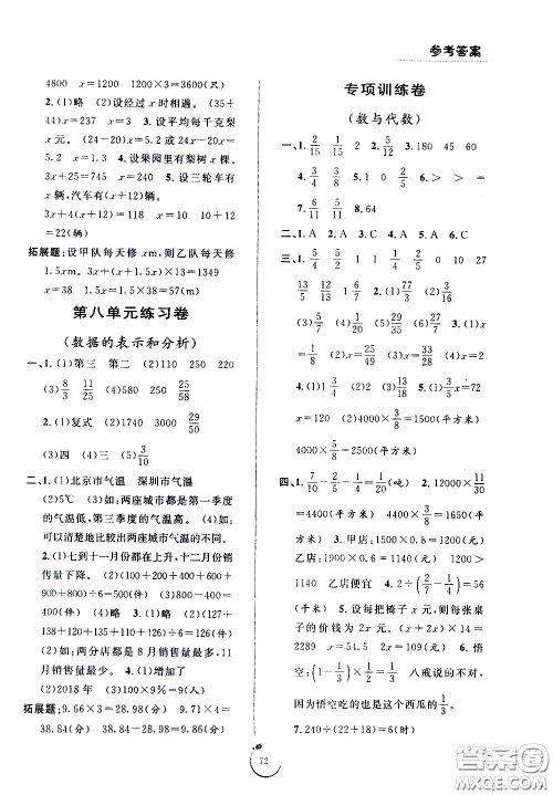 宁波出版社2021浙江好卷数学五年级下册BS北师大版答案