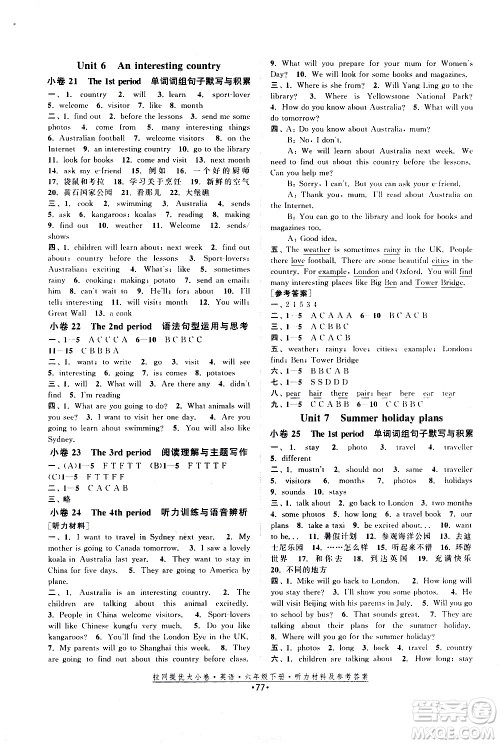 福建人民出版社2021拉网提优大小卷英语六年级下册YL译林版答案 福建人民出版社2021拉网提优大小卷英语六年级下册YL译林版答案