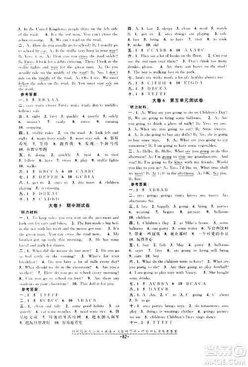 福建人民出版社2021拉网提优大小卷英语六年级下册YL译林版答案 福建人民出版社2021拉网提优大小卷英语六年级下册YL译林版答案