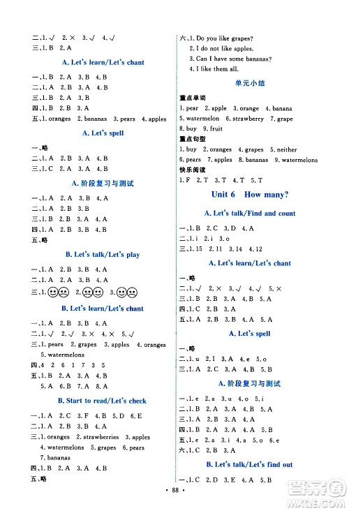 人民教育出版社2021能力培养与测试英语三年级下册人教版答案 人民教育出版社2021能力培养与测试英语三年级下册人教版答案