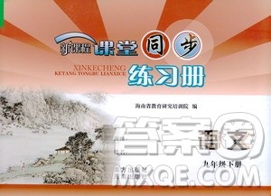 海南出版社2021新课程课堂同步练习册九年级语文下册人教版答案