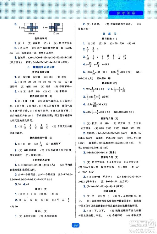 辽海出版社2021新编新课程能力培养数学五年级下册北师大版答案