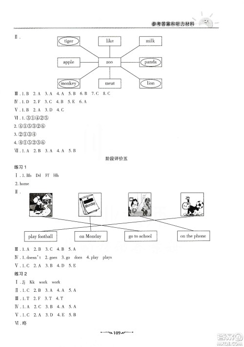 辽宁师范大学出版社2021新课程评价手册三年级英语下册答案 辽宁师范大学出版社2021新课程评价手册三年级英语下册答案