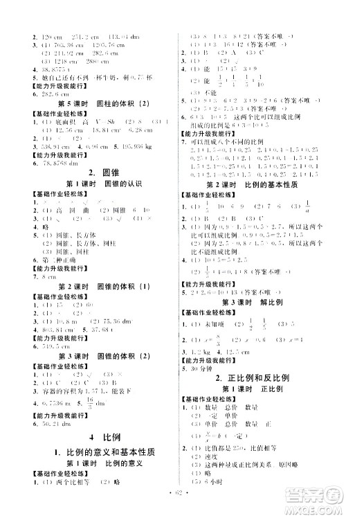 人民教育出版社2021能力培养与测试数学六年级下册人教版湖南专版答案 人民教育出版社2021能力培养与测试数学六年级下册人教版湖南专版答案