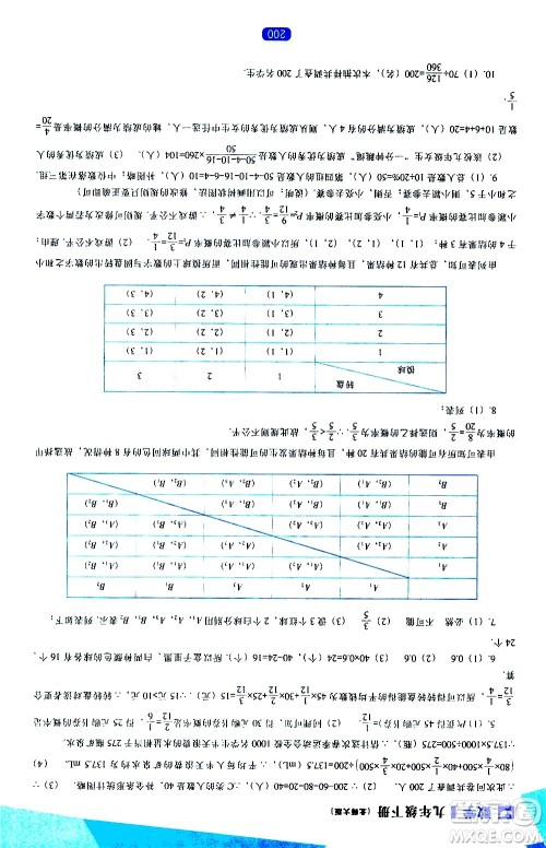 辽海出版社2021新课程数学能力培养九年级下册北师大版答案