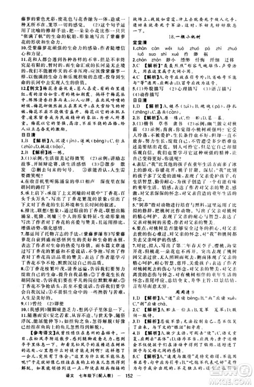 新疆青少年出版社2021四清导航语文七年级下册人教版答案 新疆青少年出版社2021四清导航语文七年级下册人教版答案