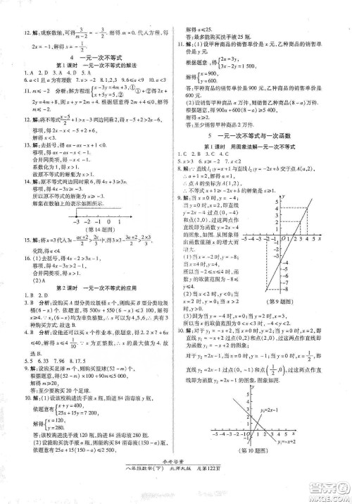 阳光出版社2021汇文图书卓越课堂八年级数学下册北师大版答案 阳光出版社2021汇文图书卓越课堂八年级数学下册北师大版答案