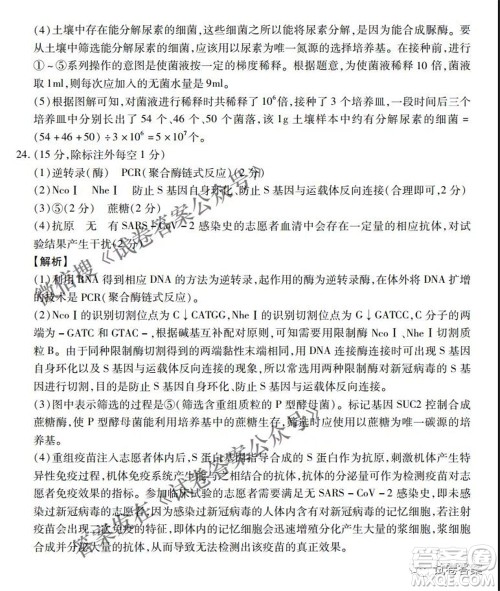 百师联盟2021届高三二轮复习联考一新河北卷生物试卷及答案