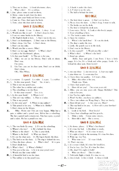 教育科学出版社2021春季53天天练测评卷小学英语三年级下册YL译林版答案 教育科学出版社2021春季53天天练测评卷小学英语三年级下册YL译林版答案