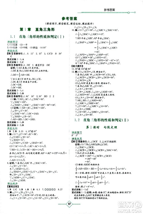 湖南教育出版社2021学法大视野数学八年级下册湘教版答案