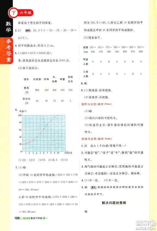 北京教育出版社2021年1+1轻巧夺冠课堂直播六年级数学下册北师大版答案