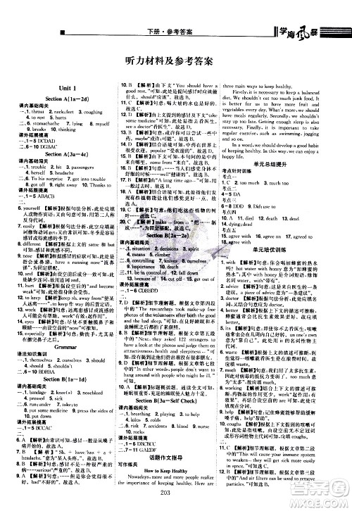 江西美术出版社2021学海风暴英语八年级下册RJ人教版答案 江西美术出版社2021学海风暴英语八年级下册RJ人教版答案