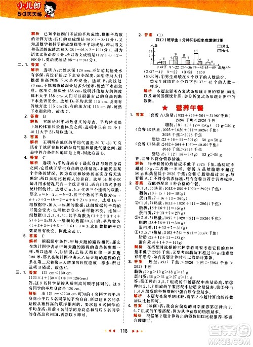 教育科学出版社2021春季53天天练小学数学四年级下册RJ人教版答案