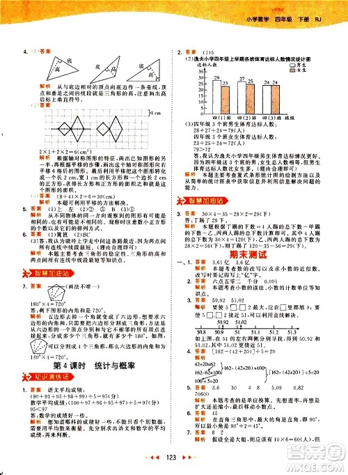 教育科学出版社2021春季53天天练小学数学四年级下册RJ人教版答案 教育科学出版社2021春季53天天练小学数学四年级下册RJ人教版答案
