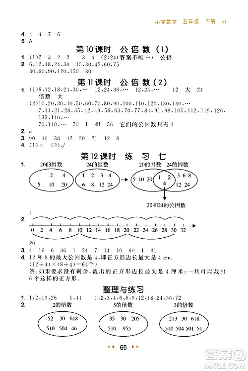 教育科学出版社2021春季53随堂测小学数学五年级下册SJ苏教版答案