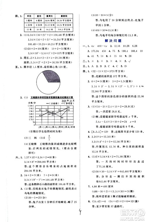 西安出版社2021春季53全优卷小学数学五年级下册SJ苏教版答案