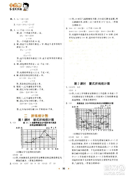 教育科学出版社2021春季53天天练小学数学五年级下册SJ苏教版答案 教育科学出版社2021春季53天天练小学数学五年级下册SJ苏教版答案