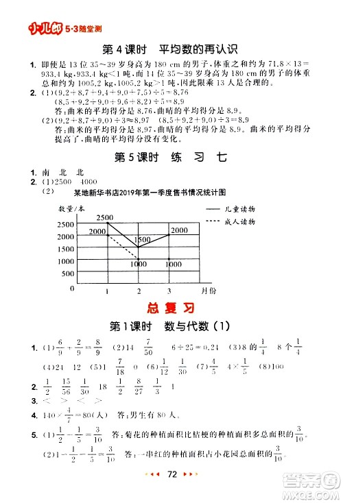 教育科学出版社2021春季53随堂测小学数学五年级下册BSD北师大版答案