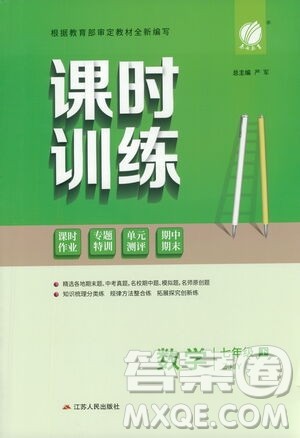 江苏人民出版社2021春雨教育课时训练七年级数学下册浙江教育版答案