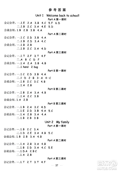 河北教育出版社2021七彩课堂预习卡英语三年级下册人教PEP版答案 河北教育出版社2021七彩课堂预习卡英语三年级下册人教PEP版答案