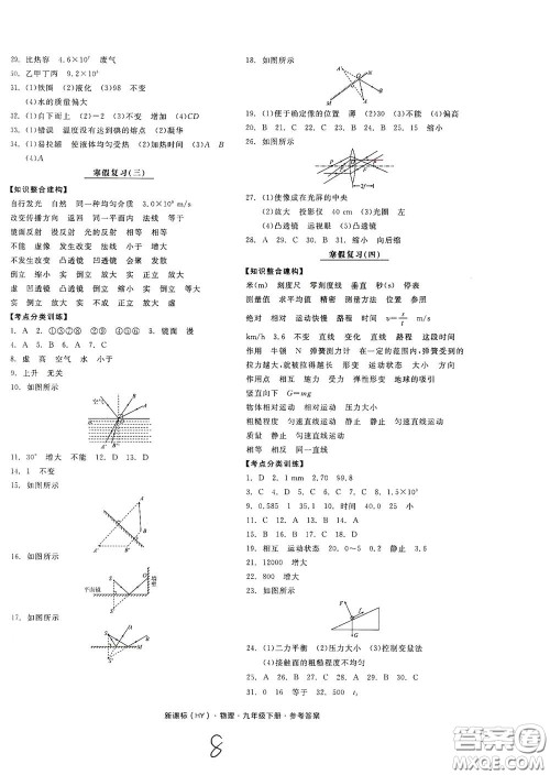 阳光出版社2021全品作业本九年级物理下册新课标沪粤版A版江西省答案 阳光出版社2021全品作业本九年级物理下册新课标沪粤版A版江西省答案