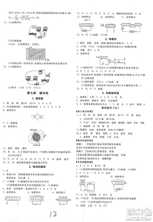 阳光出版社2021全品作业本九年级物理下册新课标教科版A版答案 阳光出版社2021全品作业本九年级物理下册新课标教科版A版答案