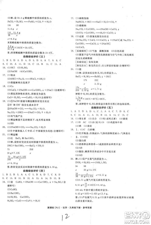 阳光出版社2021全品作业本九年级化学下册新课标人教版江西省答案 阳光出版社2021全品作业本九年级化学下册新课标人教版江西省答案
