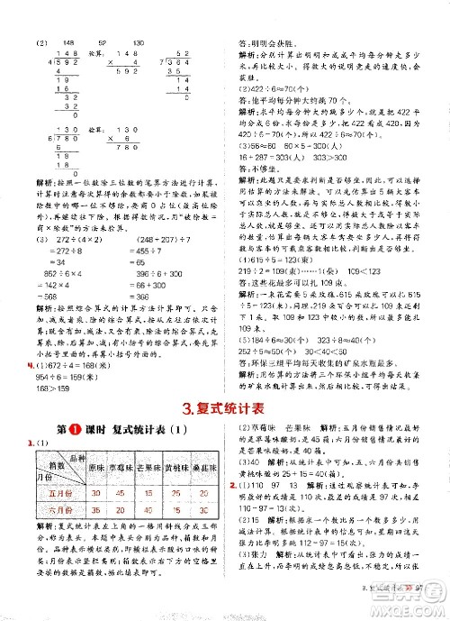 延边大学出版社2021春阳光计划小学同步数学三年级下册RJ人教版答案