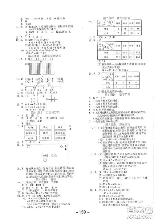 开明出版社2021全品学练考三年级数学下册人教版答案 开明出版社2021全品学练考三年级数学下册人教版答案